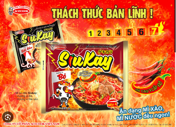 ( Thùng 24 gói ) Mì SiuKay Bò 127g