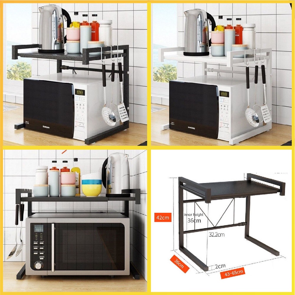 Kệ để lò vi sóng, nồi cơm điện đa năng - Khung thép sơn tĩnh điện - 2 tầng chắc chắn - chịu lực đến 50kg Shop BBQQ