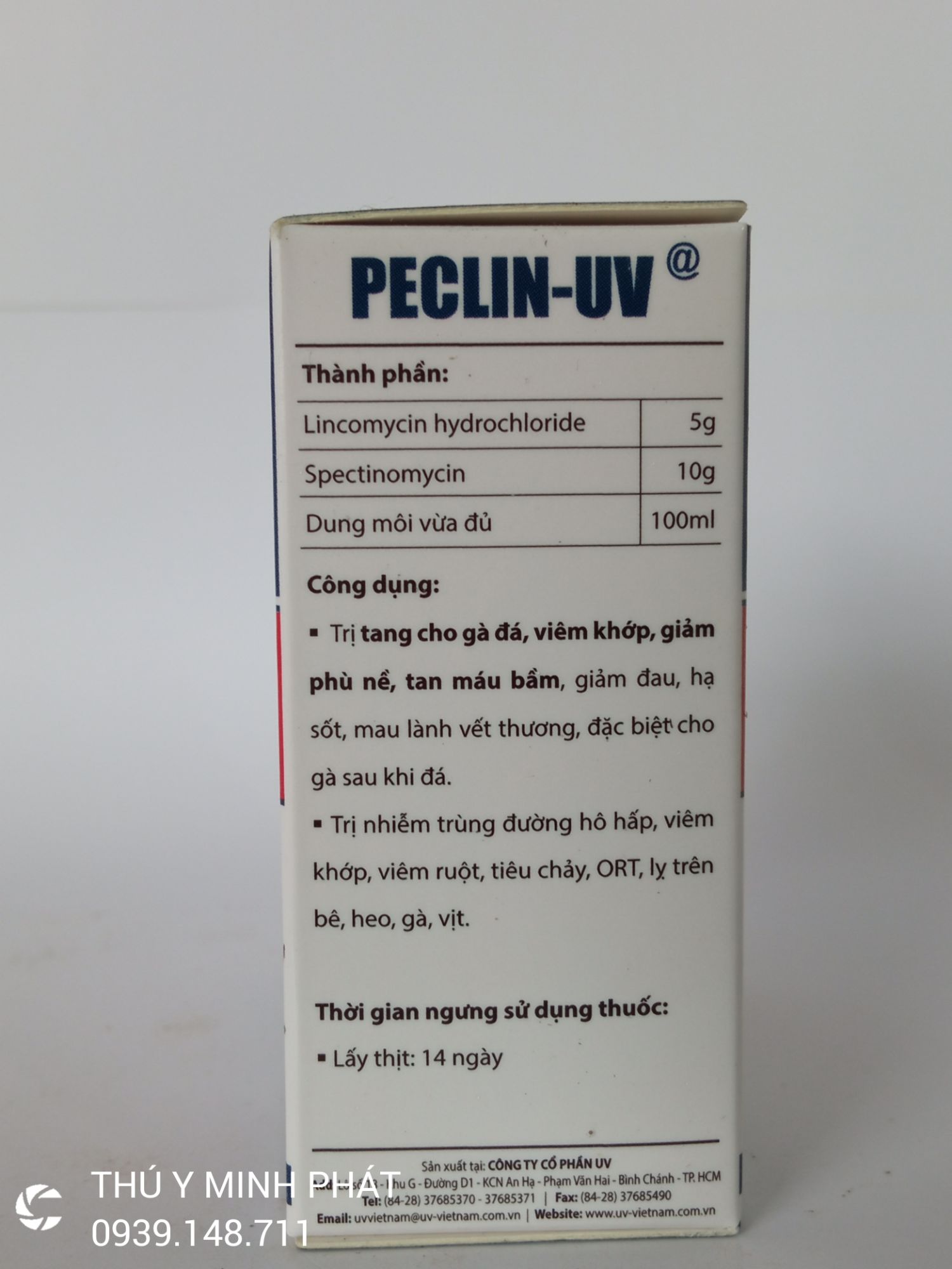 PECLIN UV cặp tang cho gà 20ml