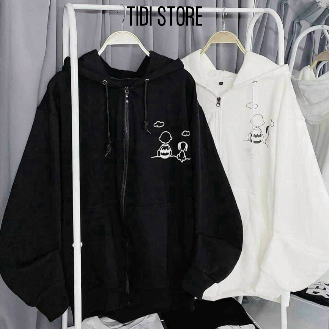 Áo khoác hoodie nam nữ zip khóa kéo vải nỉ bông dài tay unisec có mũ nón JKN10