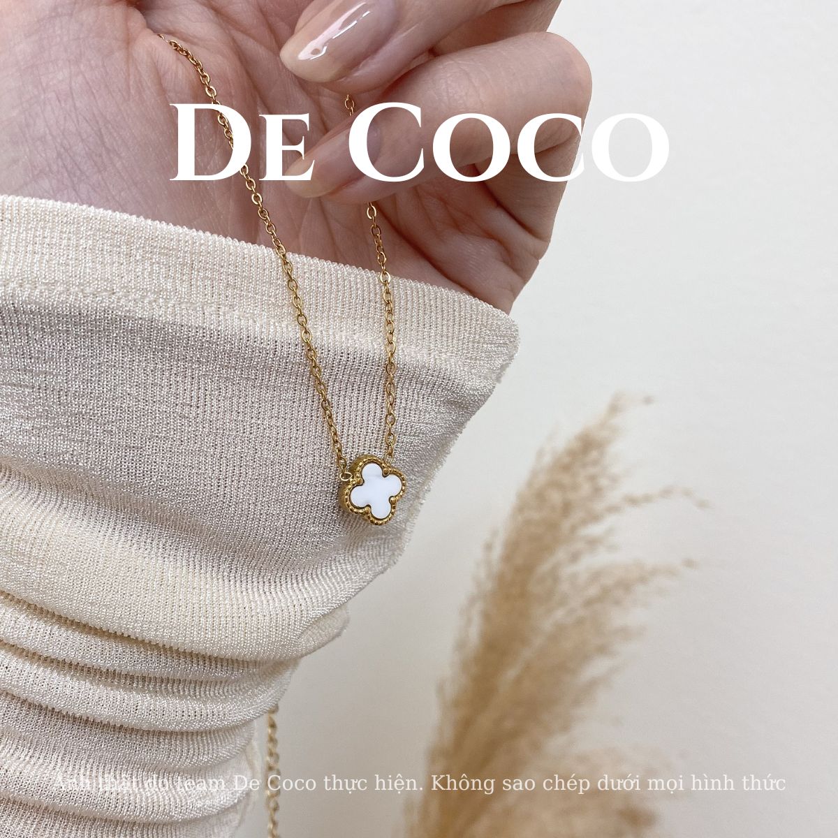 Vòng cổ, dây chuyền nữ có 4 lá Lucky Clover De Coco