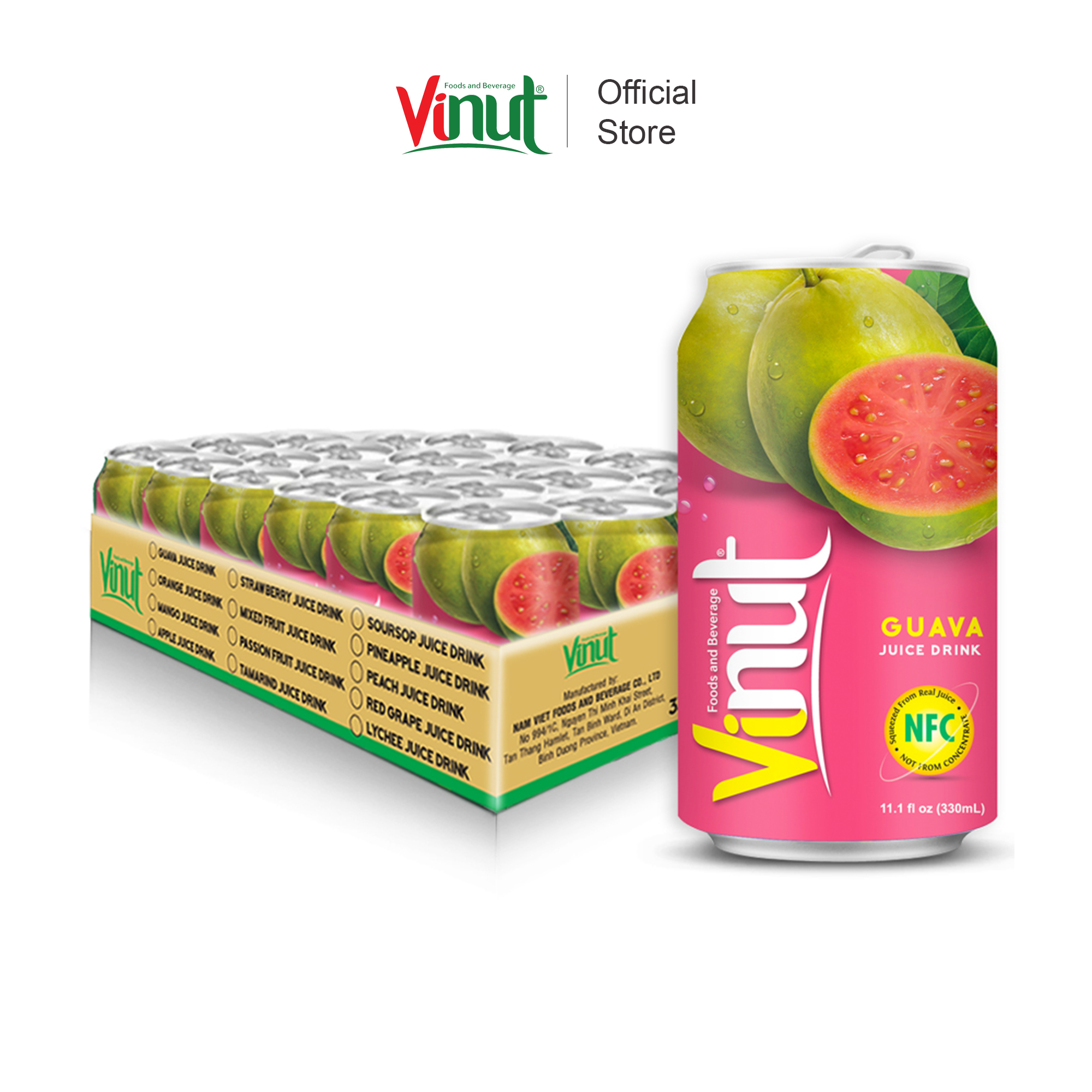 [KHAY 24 LON] Nước Ép Ổi Vinut 330ml