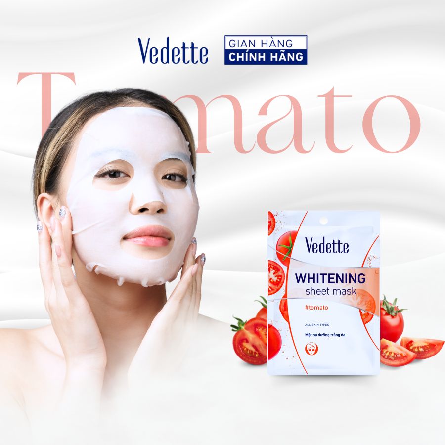 Mặt nạ giấy trắng da Vedette Cà Chua 22ml (TPM020)