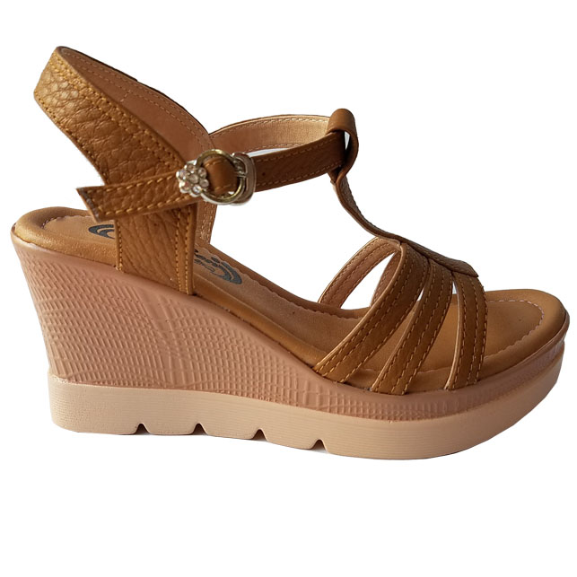 Giày Sandal Nữ Đế Xuồng Da Bò BIGBEN DS23