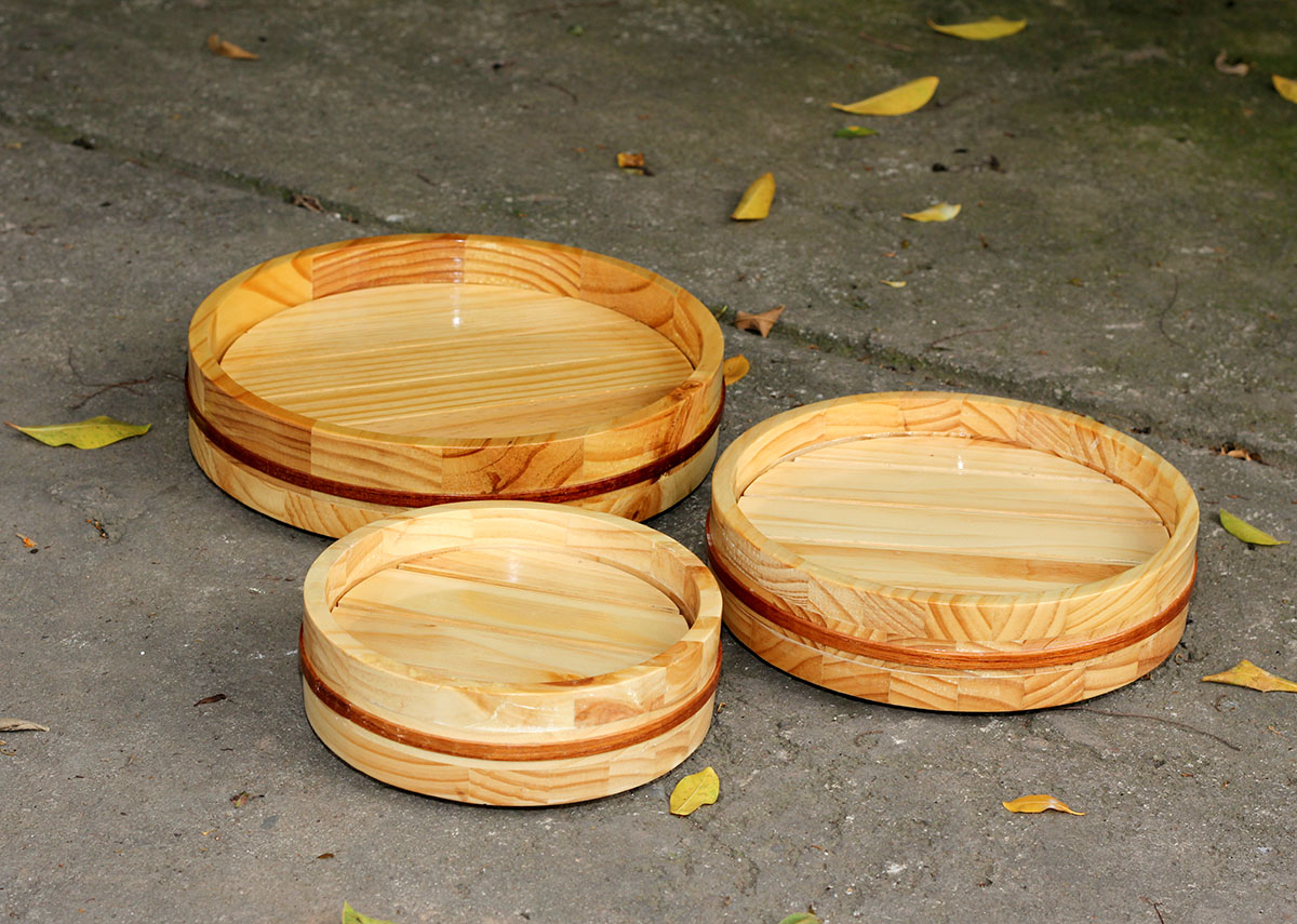 [Sushi Sashimi] Thố gỗ tròn trang trí khay tròn gỗ 30cm