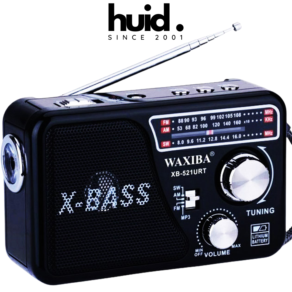 Máy nghe nhạc kiêm đài radio waxiba xb-521urt tích hợp đèn pin hỗ trợ thẻ nhớ, usb