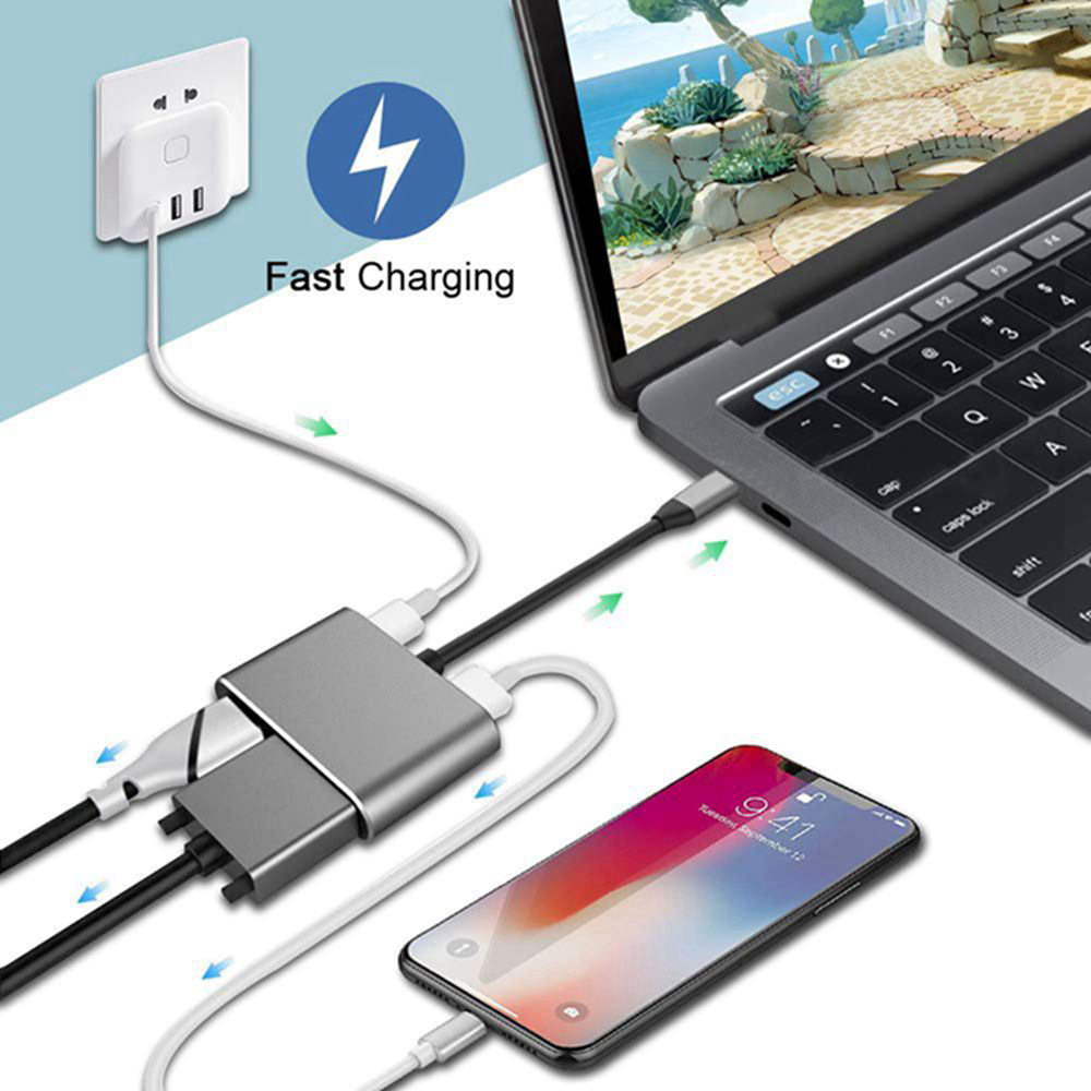 USB Type-C đến USB-C 4K HDMI, VGA USB 3.0, Trinp top, 4K HD