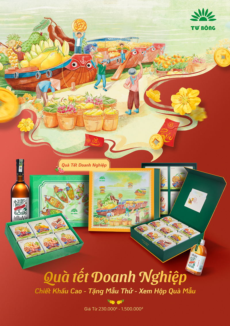 Tet Gift Box with 4 Items - Xuan Dai Cat