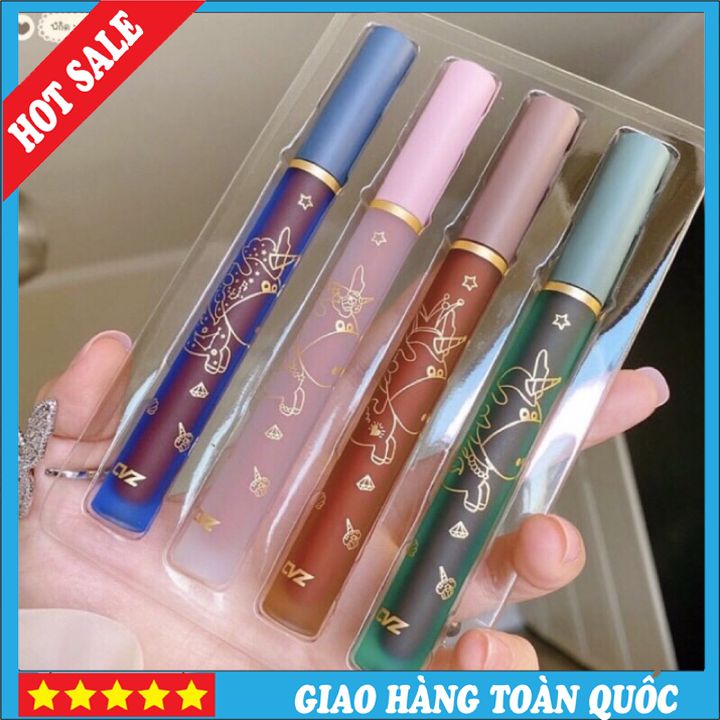 Sét Son Kem 4 Cây CVZ BEST COOL TINT Hoạ Tiết Kì Lân