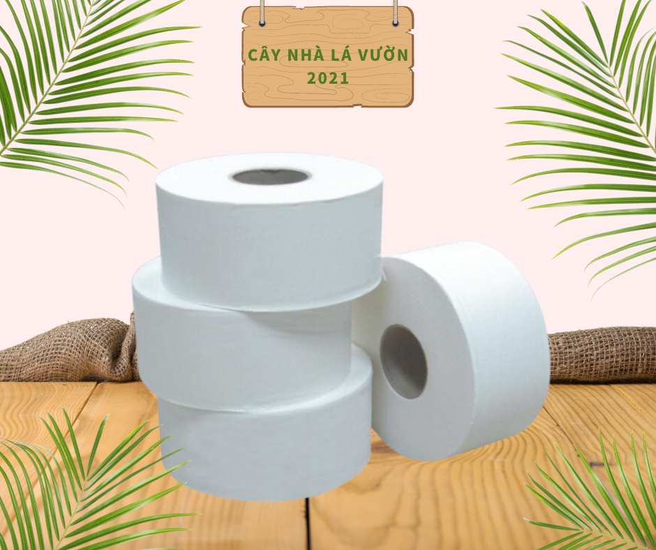 Giấy Vệ Sinh Công Nghiệp Khải Khuê ( 2 lớp/cuộn lớn ) ( 700gram/cuộn )