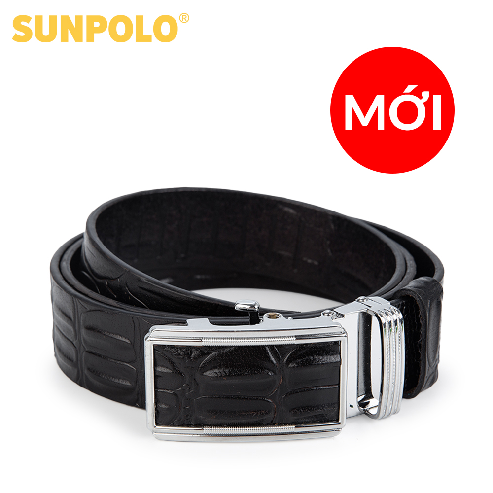 Thắt lưng nam da bò sunpolo khóa cài tự động bsal02