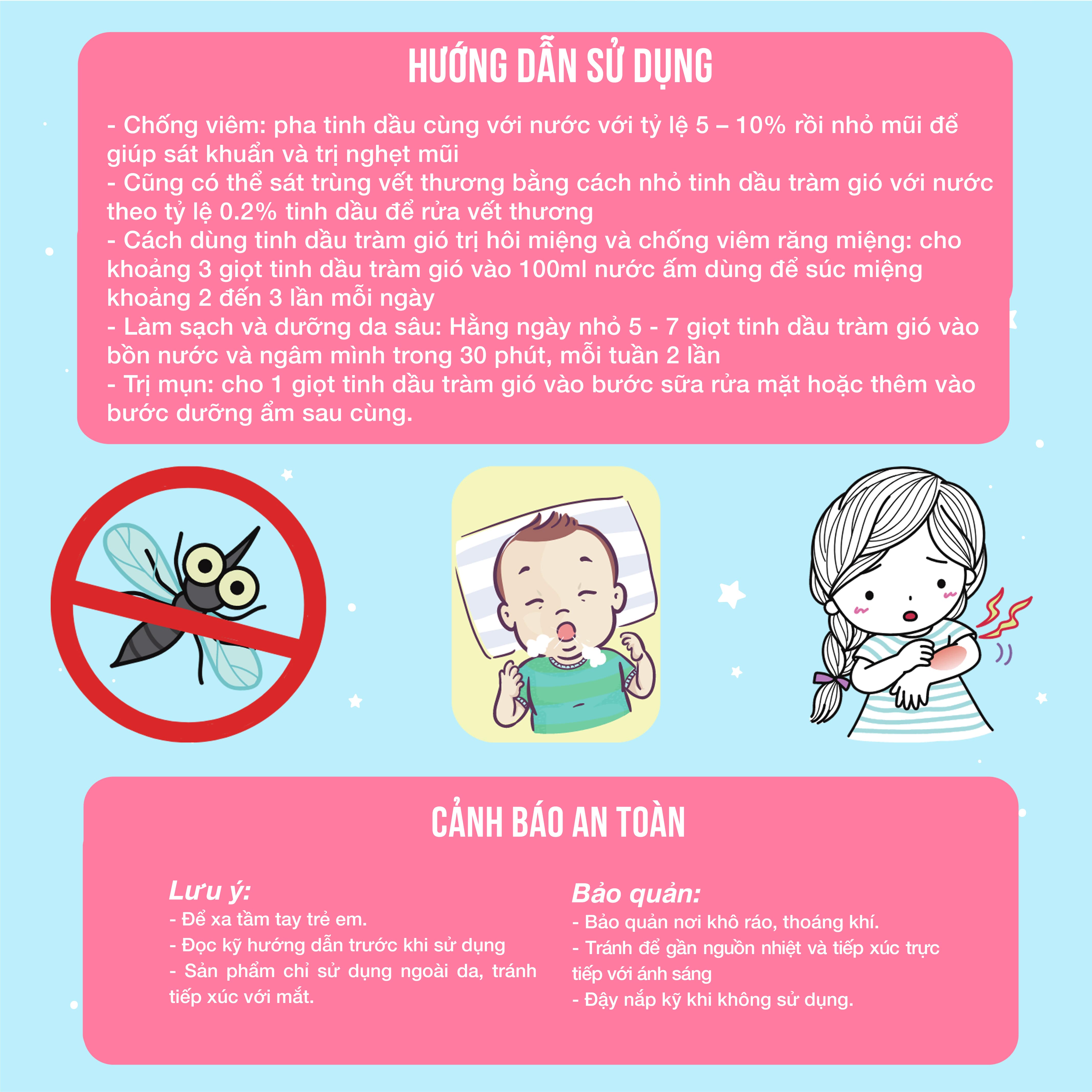 Chai lăn tinh dầu Tràm gió 10ml BuB&MuM giữ ấm cho bé