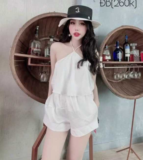 Sét bộ kiểu áo yếm lụa đùi-TH #setbonu