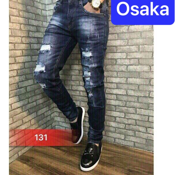 QUẦN JEAN NAM CHẤT BÒ XANH CẠP RÁCH SANG MẪU MỚI HOT TREND NHẬT BẢN OK-176 - OSAKA FASHION