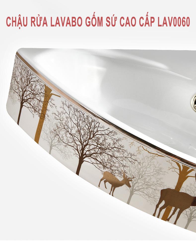 Chậu rửa lavabo gốm sứ nghệ thuật LAV0060 – Thiết kế hình tam giác