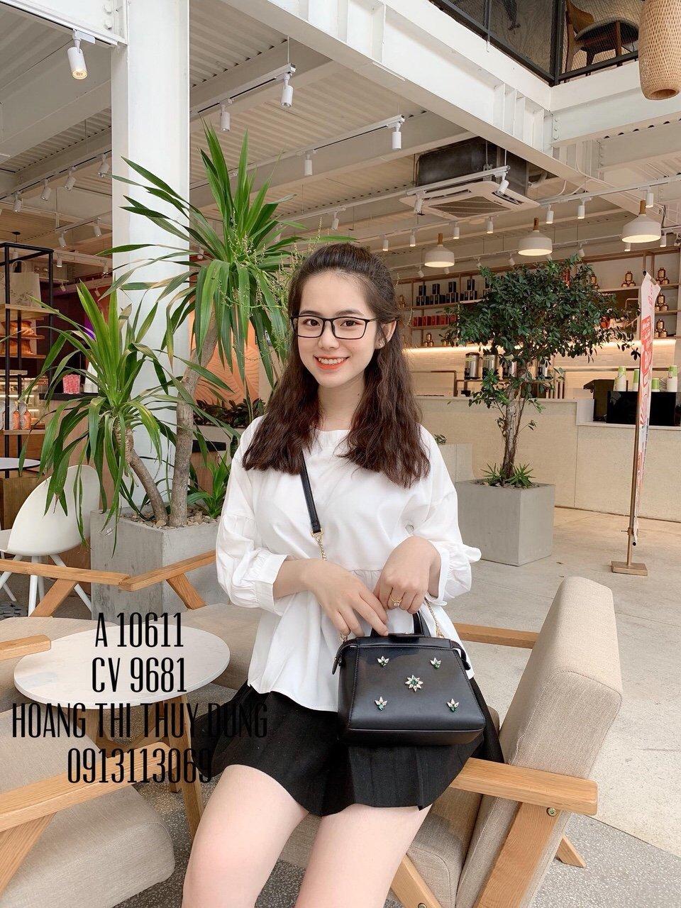 Áo von kiểu tay phồng, thắc nơ sau gáy siêu nữ tính TTS0108