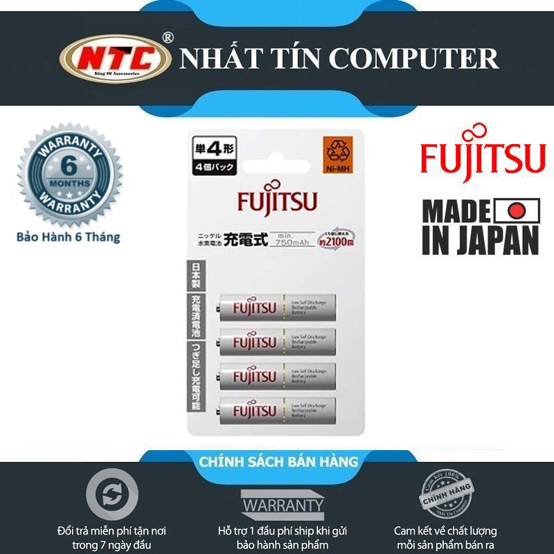 Vỉ 4 pin sạc aaa fujitsu 750mah made in japan - nội địa nhật bản - nhất tín computer