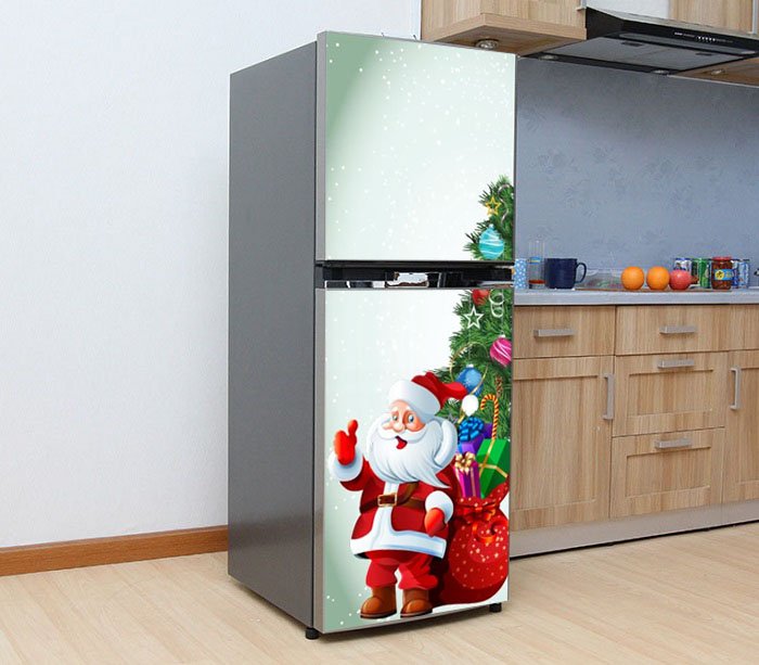 [HCM]Miếng dán tủ lạnh Cao cấp - Giáng sinh (Kích thước Ngang 60cm x Cao 1m3)