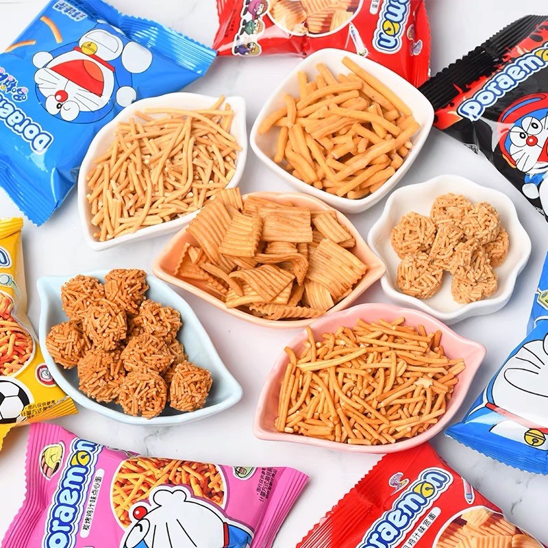 Bánh snack bimbim Doraemon khổng lồ (36 gói nhỏ/1 bịch lớn) - Ăn vặt Dannee