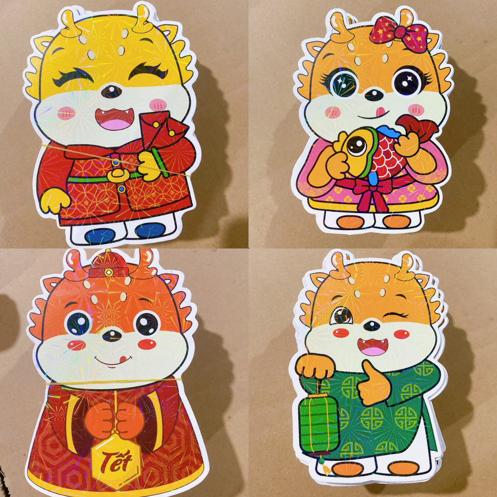 Bao Lì Xì Chibi Hình Rồng - Giáp Thìn 2024 Siêu Đáng Yêu