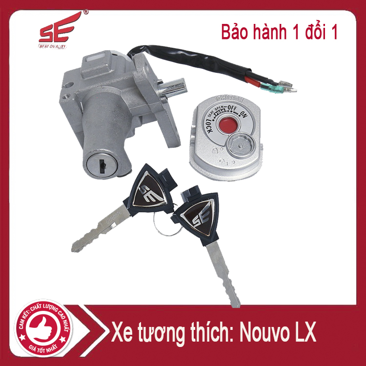 Ổ khóa xe máy Nouvo LX loại 2 cạnh bảo hành 12 tháng