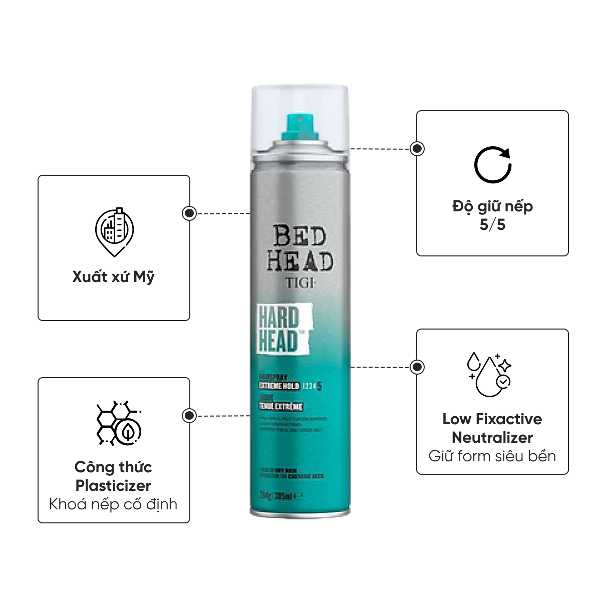 [Chính Hãng] Gôm Xịt Tóc TIGI BED HEAD EXTREME HOLD 385ML