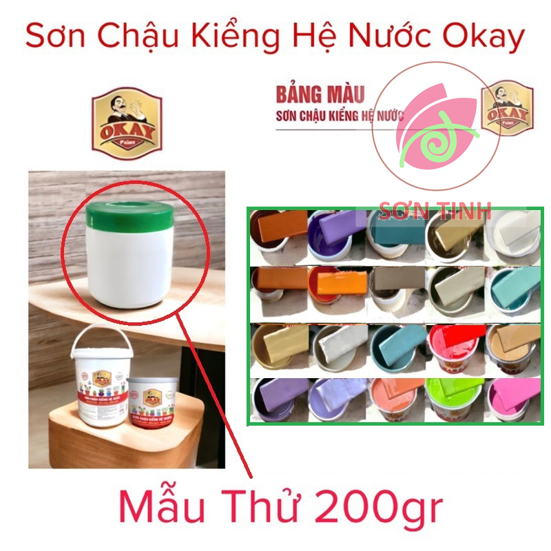 [chiết lẻ 200g] Sơn chậu kiểng hệ nước OKAY