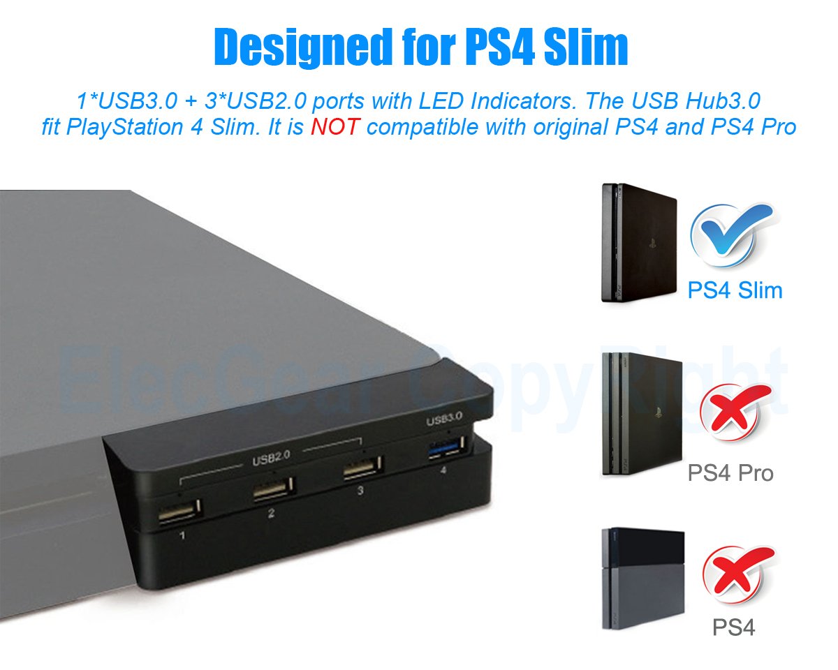 Hub 4 cổng usb (3 x USB 2.0, 1 x USB 3.0) Slim PS4 Dobe - Lahutech