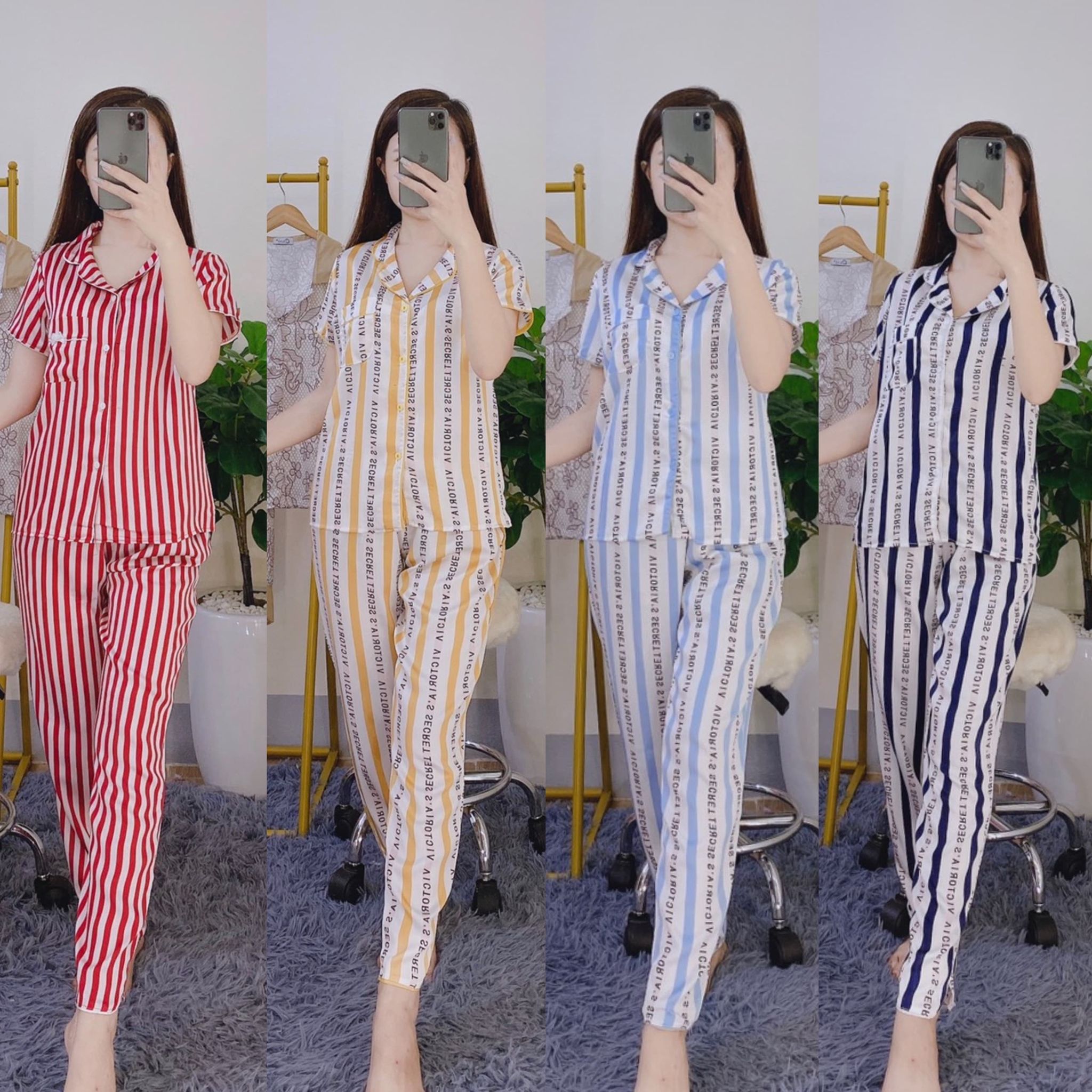 BỘ LỤA SATIN  SỌC CAO CẤP (có z\size)