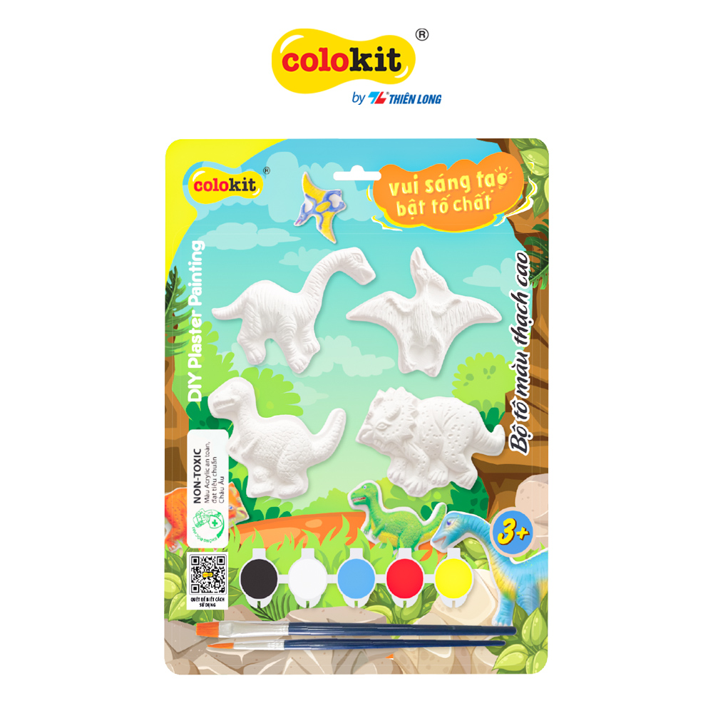 Bộ đồ chơi tô tượng diy thế giới khủng long thiên long colokit kit-c028