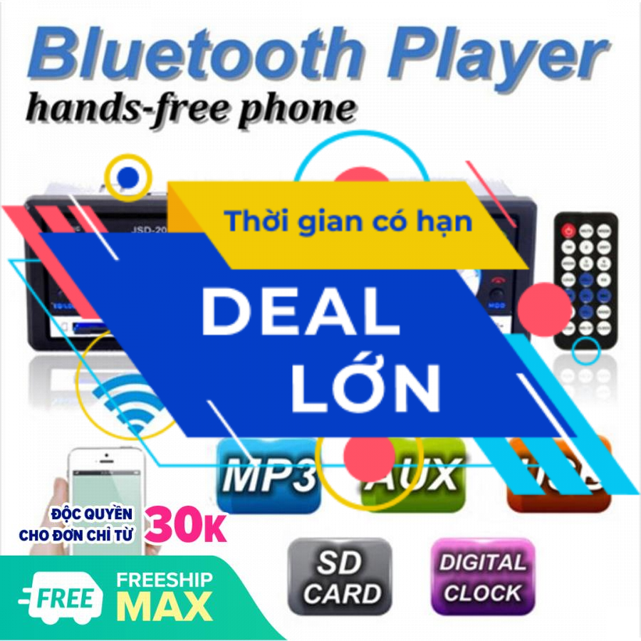 [Hỗ trợ lắp đặt tại Bắc Giang] Đầu nghe nhạc MP3 cho Ô tô hỗ trợ Bluetooth kiêm Đài FM  JSD-20158