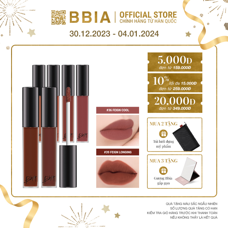 Son Kem Lì Bbia Last Velvet Lip Tint Version 8  5g
