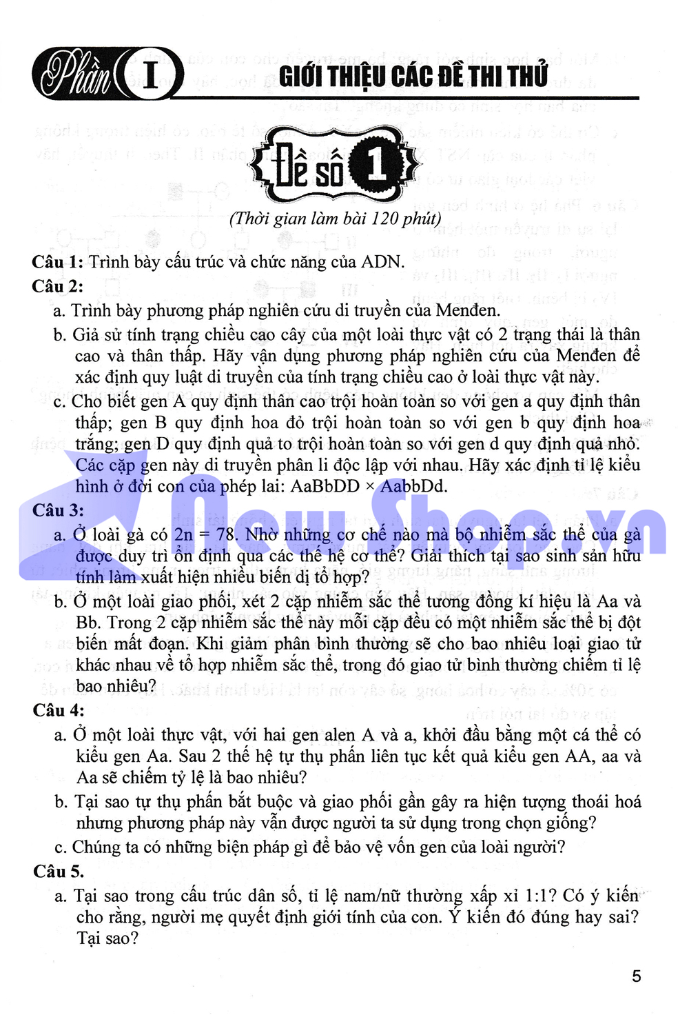 BỘ ĐỀ THI CHUYÊN SINH HỌC 9