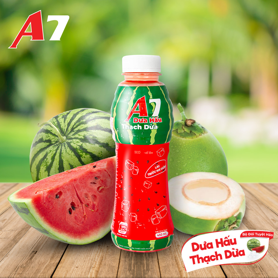 Nước Dưa Hấu Thạch Dừa A7 450ml (Thùng 24 chai)