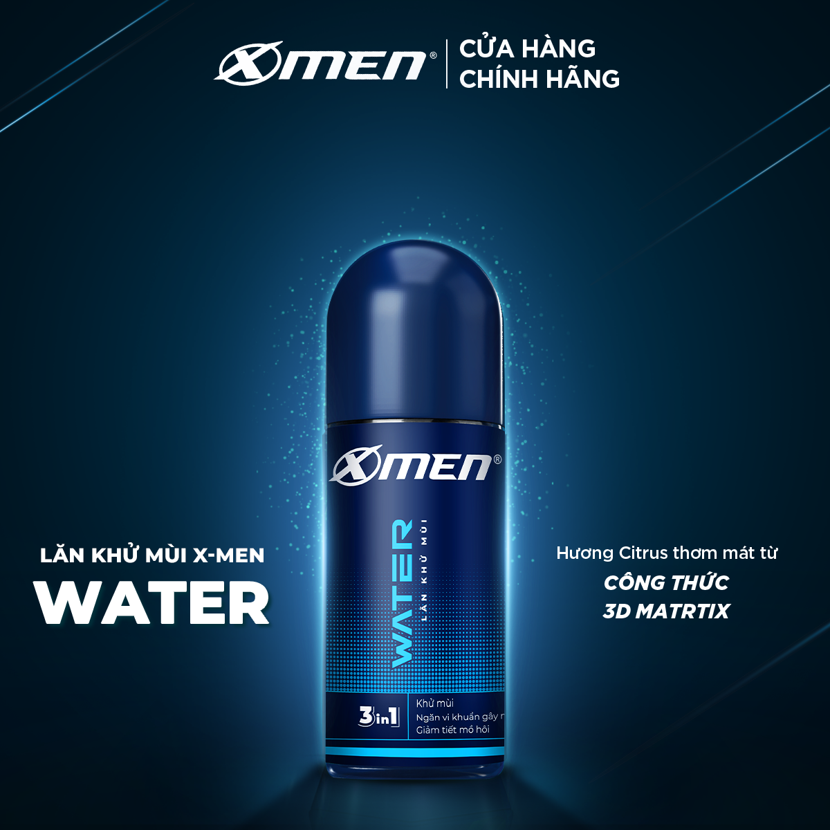 Lăn khử mùi X-men Water - Mát lạnh 50ml