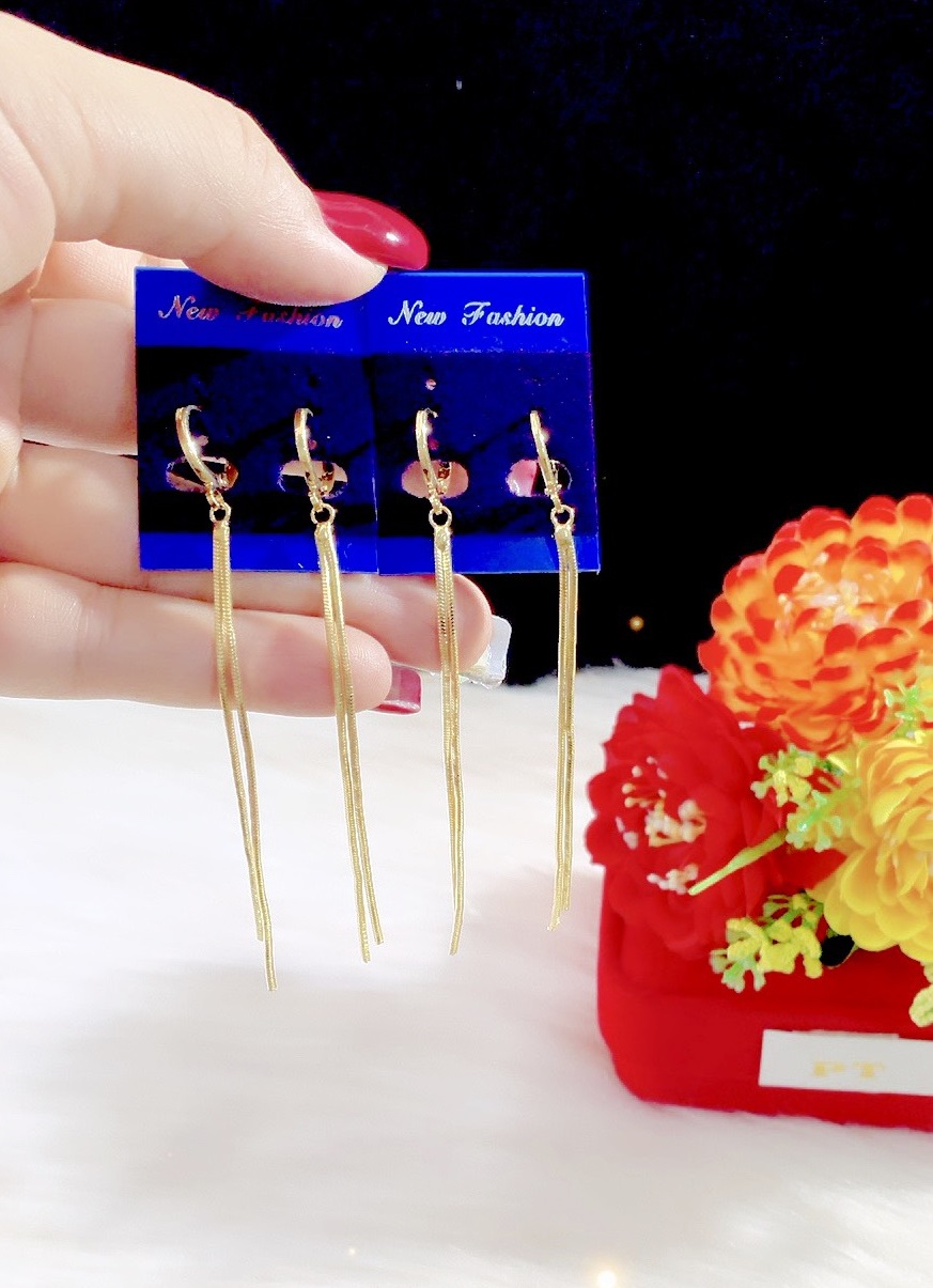 Bông tai tua rua mạ 18k cao cấp P08 - Mang đi chơi, đi tiệc đều đẹp - Hổ trợ khách tối đa