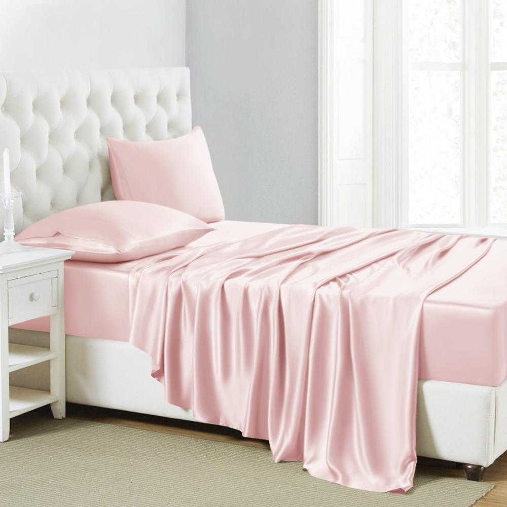 GA - DRAP GIƯỜNG LẺ PHI LỤA HỒNG PHẤN LAN BEDDING