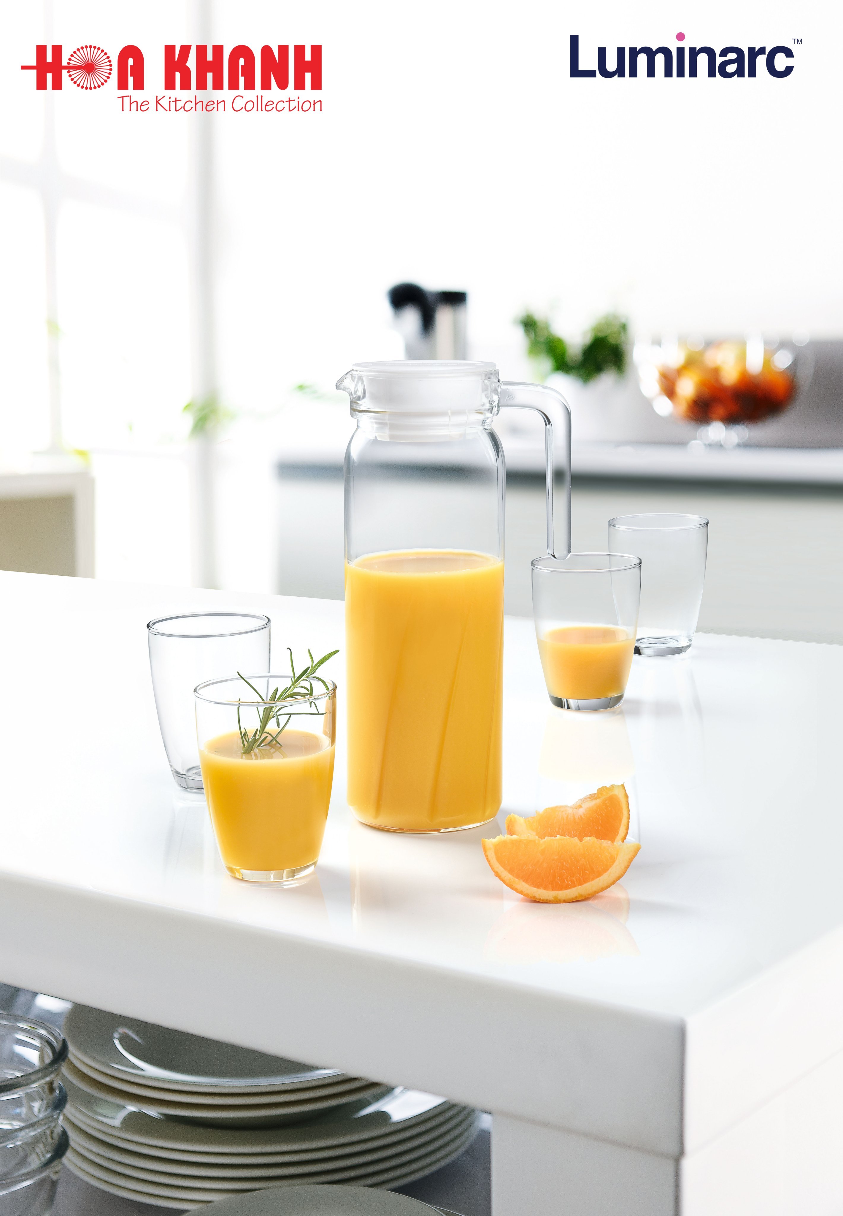 Luminarc Dona Embossment Ray 1L Glass Jug