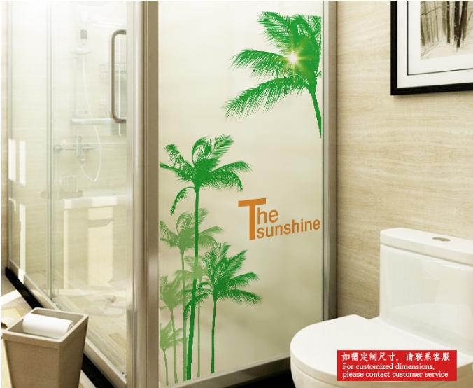 [HCM]Decal Dán Kính Cao Cấp - Cây Dừa xanh ( 60 X116 )-DK1022