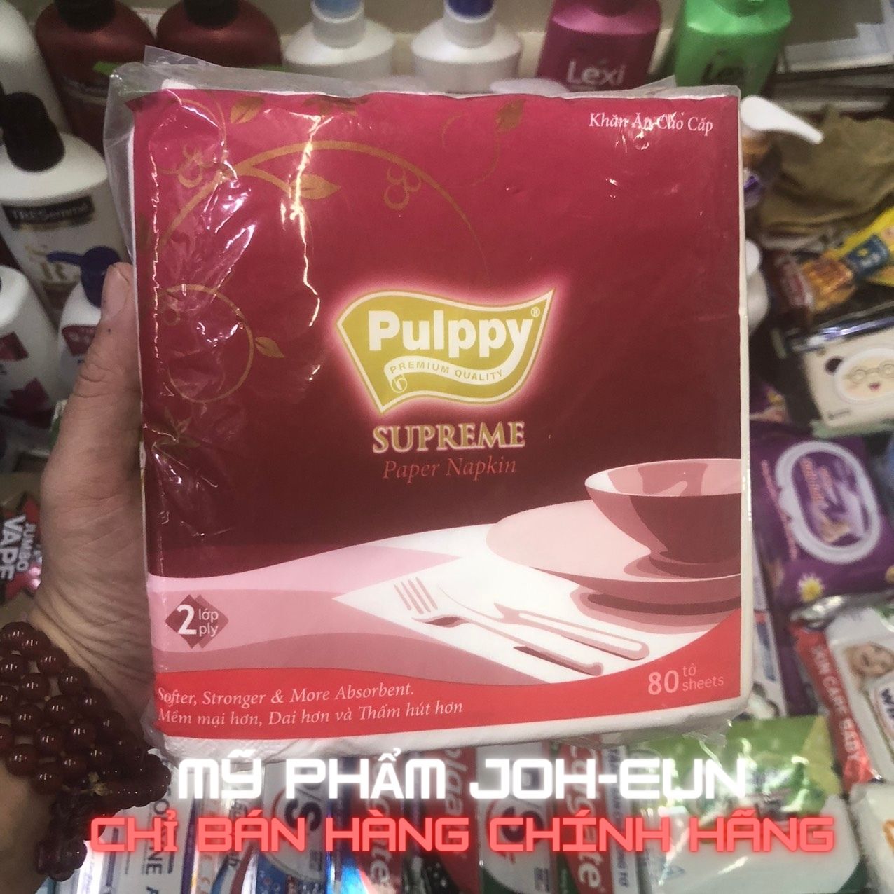 Khăn giấy ăn cao cấp Pulppy Supreme 2 lớp gói 80 tờ
