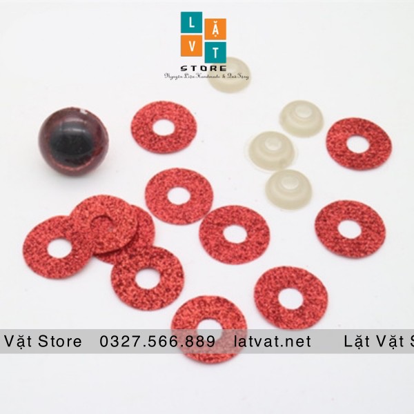 [HCM]Mắt thú bông pha lê ba chiều long lánh làm phụ kiện đồ chơi kèm vòng đệm nhựa