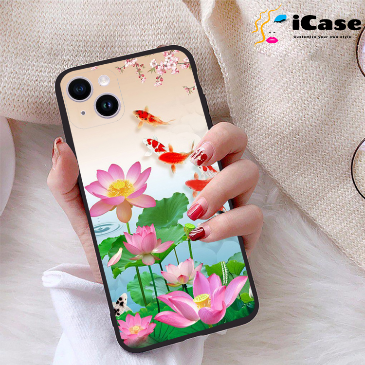 Ốp lưng iphone 14 plus viền dẻo tpu bst sen