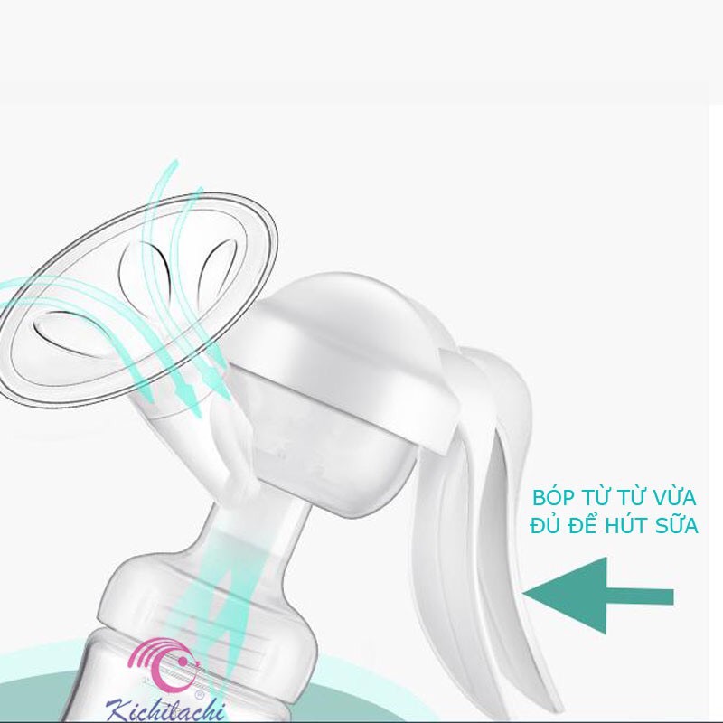Máy hút sữa bằng tay Kichi tặng kèm cổ núm bình cổ rộng