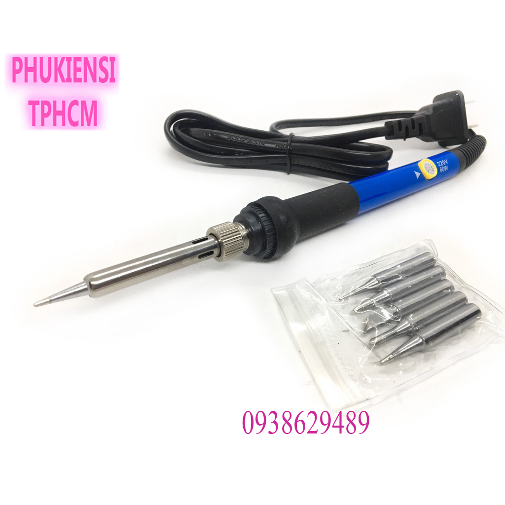 Combo mỏ hàn 936 + 5 mũi hàn + thiếc + nhựa thông