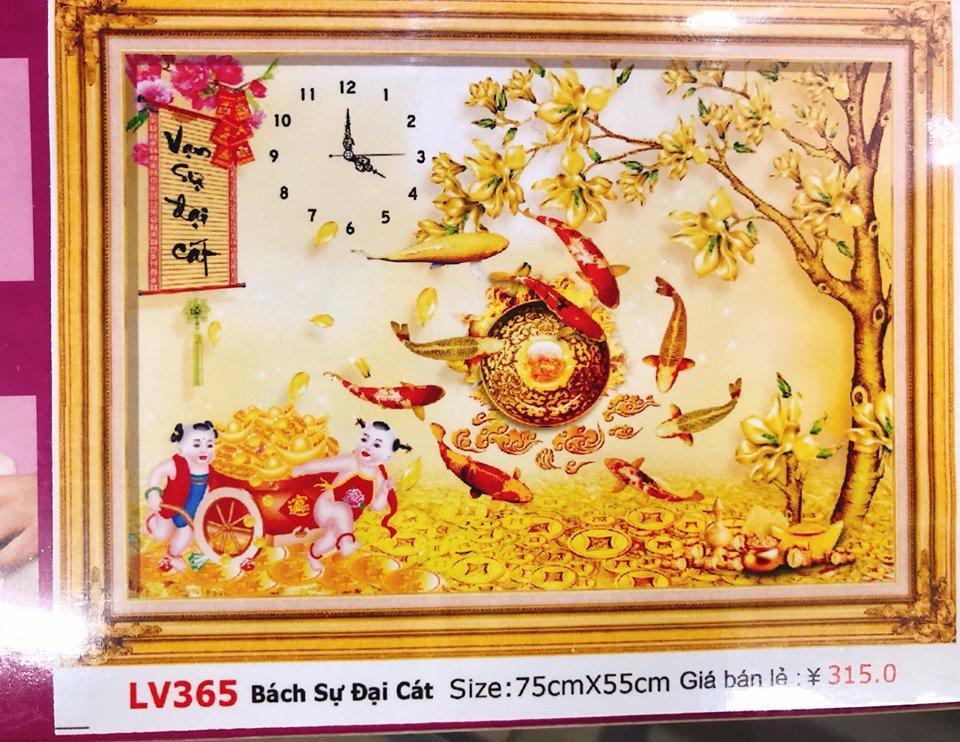 Tranh đính đá Bách Sự Đại Cát MỌI SỰ ĐỀU THUẬN LỢI NHƯ Ý LV365 kích thước 75cm x 55cm Siêu Thị Tranh Thêu