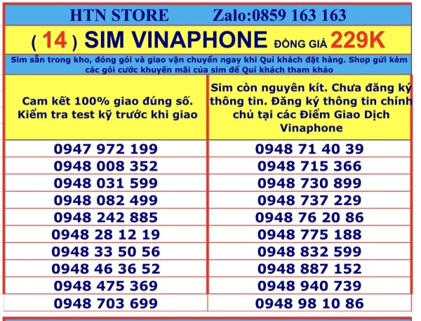 Sim vinaphone số đẹp giá rẻ đồng giá 229k - sim trả trước (14)