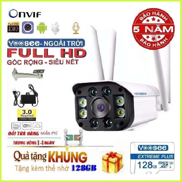 >> BÁO GIÁ (BH 5 NĂM CẢ MÁY LẪN THẺ,TẶNG THẺ 32GB CHUẨN YOOSEE),CAMERA TRONG NHÀ,NGOÀI TRỜI,CAMERA YOOSEE 3 RÂU,CAMERA WI | Shopee Lazada Sendo Tiki mới nhất 190 (Hình ảnh rõ nét -KÈM THẺ NHỚ chuẩn YOOSEE 128 GB)Camera wifi ngoài trời Yoosee 4 râu-BH 5 năm,1 đổi 1 trong 7 ngày