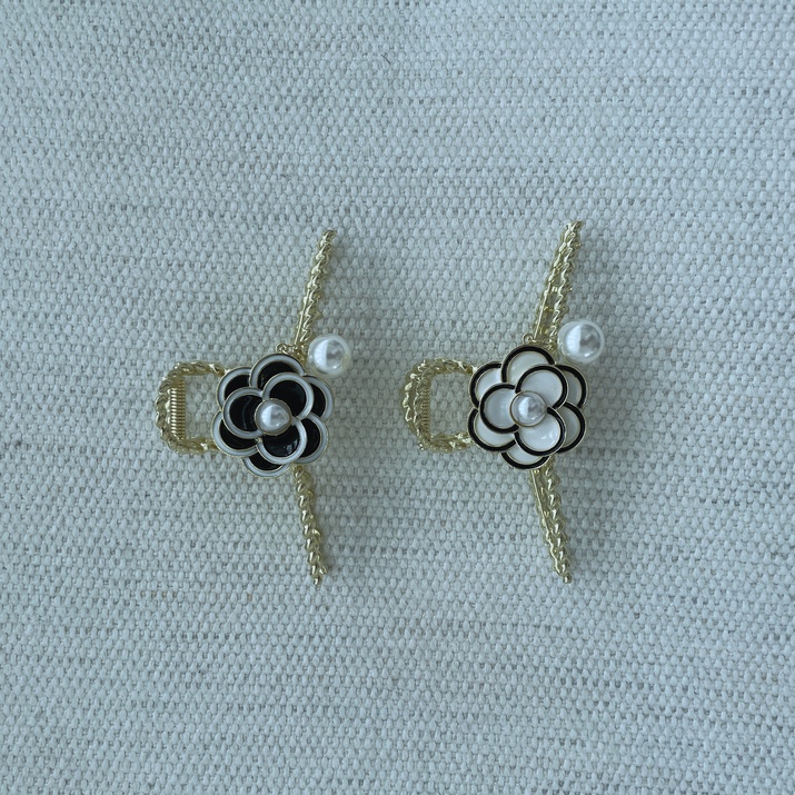 Kẹp tóc kim loại đính hoa Modleaf Chain Rose pin Hàn Quốc