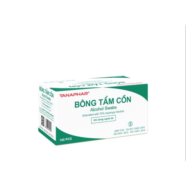 [HCM]Bông Tẩm Cồn Tanaphar ( Hộp 100 Miếng)