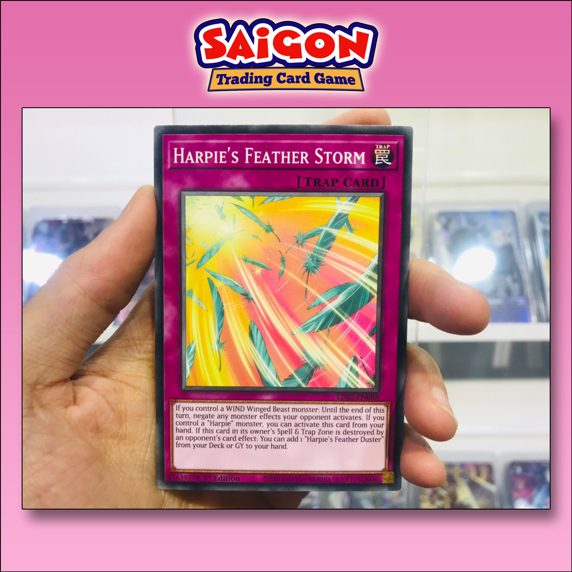 Thẻ bài yugioh mã lds2-en088 - harpie's feather storm - common - 1st edition